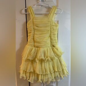 Charming Yellow Layered Kids Dress